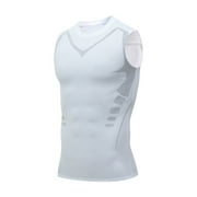 Dadatutu Compression Shirts for Men, Men Slimming Body Shaper Ionic Vest, Guys Men Chest Gynecomastia Compression Top for Men, Sports Fitness Shaping Tank Top, Show Perfect Figure