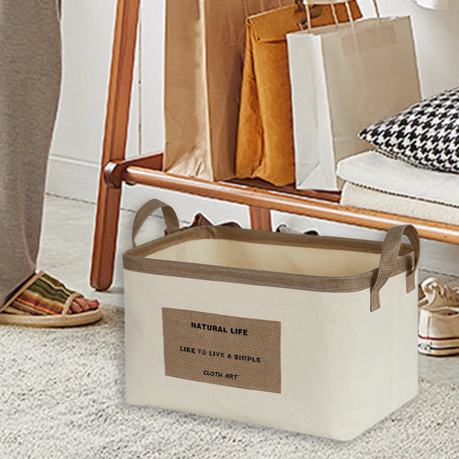 Dadatutu Foldable Fabric Storage Bags with Handles Storage Boxes