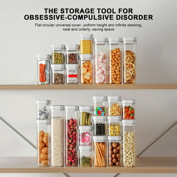Dadatutu Food Grade Sealed Cans, Grain Storage Boxes, Kitchen Household Storage, Snack Storage, Fresh-Keeping Plastic Transparent Cans