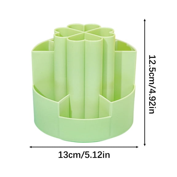Dadatutu Four Leaf Clover 360 Degree Rotating Pen Holder, Large Capacity Desk Organizer Cosmetic Storage Box, Desktop Fixed Organizer Storage Desktop Accessories, Office, Classroom, Home