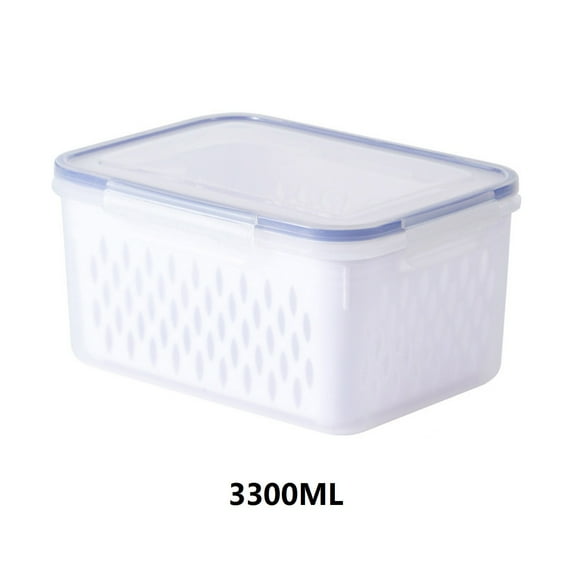 Dadatutu Large Food Storage Containers for Refrigerator Organizer, Fruit Vegetable Storage Containers, Produce Storage with Lid and Colander for Salad, Berries, Lettuce, Watermelon Storage (Bpa-Free)