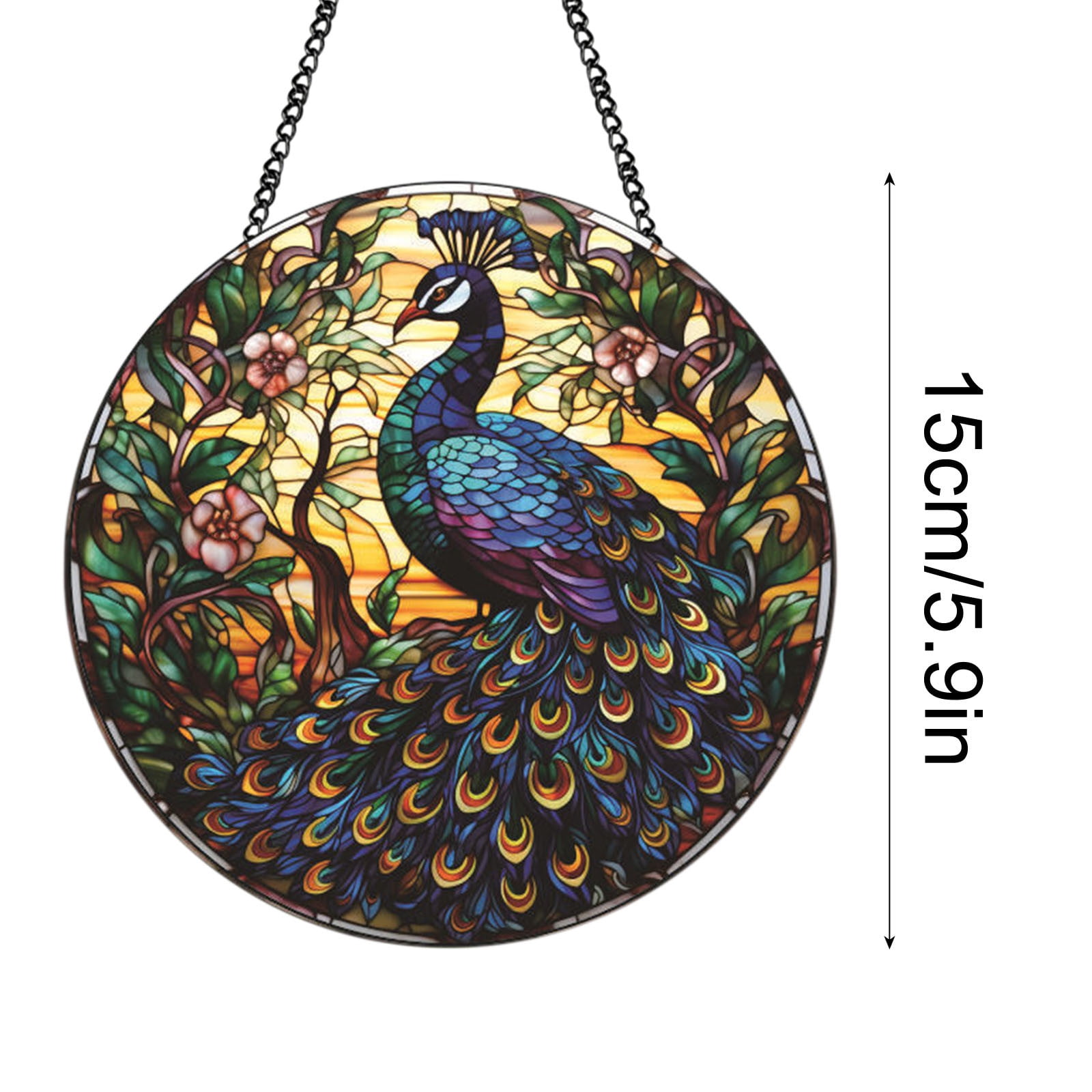 Dadatutu Peacock Decor Suncatcher Stained Glass Peacock for Sun ...