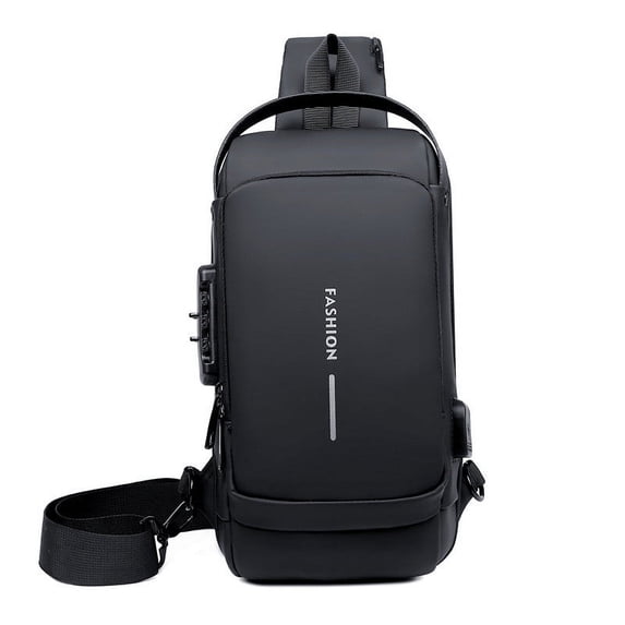 Dadatutu Waterproof Anti-Theft USB Backpack, Chest Bag with Lock & USB Port