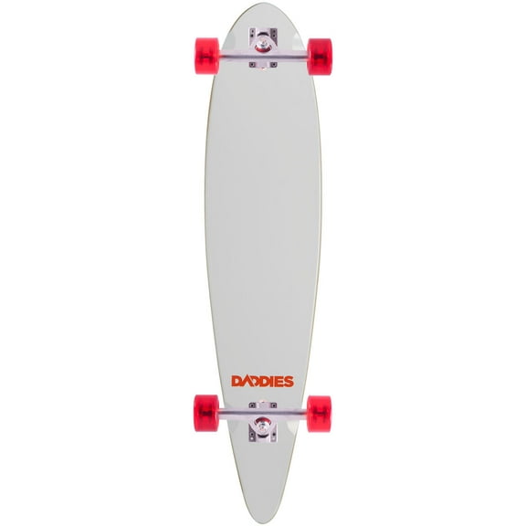 Daddies Logo Pintail Longboard Complete - White