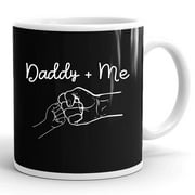 OH CHILIPRINTS Daddy And Me Best Dad Ever Fist Bump Funny Father's Day Gift Ceramic Mug 11oz (White;11oz)