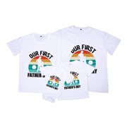 COOPSERBIL Daddy And Me Family Matching Outfits Mama Papa Mini Letter T Shirt Tops Father's Day Shirts Mother Father Dad And Son Baby Family Photoshoot Clothes Set Christmas Pajamas for Family Family Pajamas