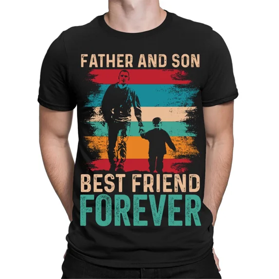 Daddy And Son Funny Present Fathers Day Dad Grandad Kids Mens T-Shirts #TA-124