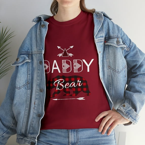 Daddy Bear Buffalo Plaid Matching Family Christmas Camping T-Shirt