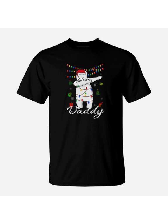 Daddy Bear With Santa Hat Dabbing Christmas TShirt