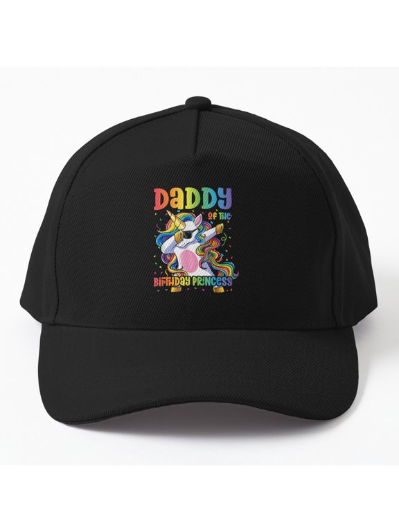 Daddy Birthday Princess Baseball Hat, Dabbing Unicorn Family Celebration Design, Classic Cap