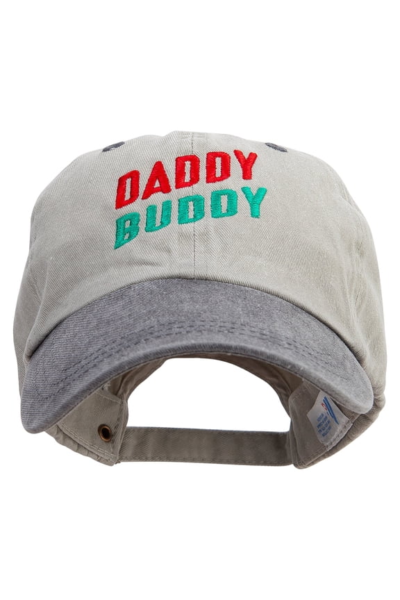 Daddy Buddy Embroidered Pigment Dyed Wash Cap - Beige Black OSFM