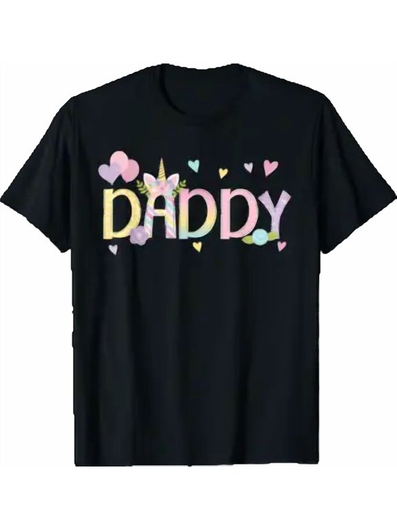 Daddy Dad Birthday Squad Crew Unicorn Family T-Shirt