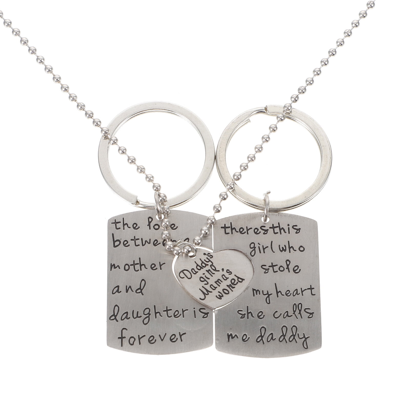 Daddy Daughter Mother Word Pendant Family Heart Necklace Gift Jewelry for Mother s Day Father s Day