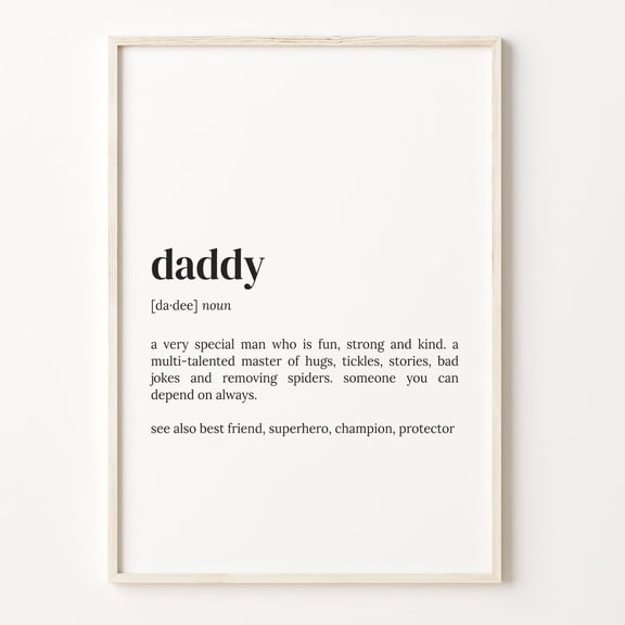 Daddy Definition Quote Poster Unframed Paper Print