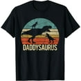 thumbnail image 1 of Daddy Dinosaur Daddysaurus 2 Two kids christmas Gift For Dad T-Shirt, 1 of 3