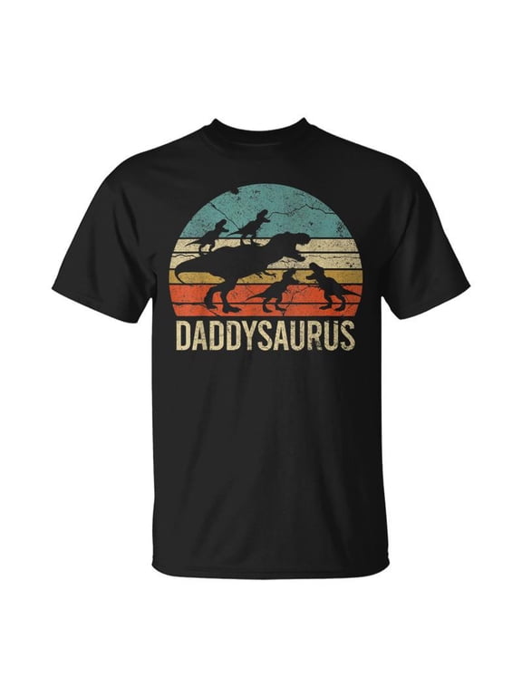 Daddy Dinosaur Daddysaurus 4 Four Kids For Father Day TShirt