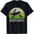 thumbnail image 1 of Daddy Dinosaur Funny Dad Daddysaurus 2 Two kids 2020 Gift T-Shirt Black 4X-Large, 1 of 4
