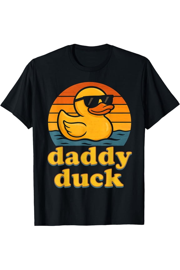Daddy Duck Retro Rubber Duck Vintage Rubber Duckie Birthday T-Shirt