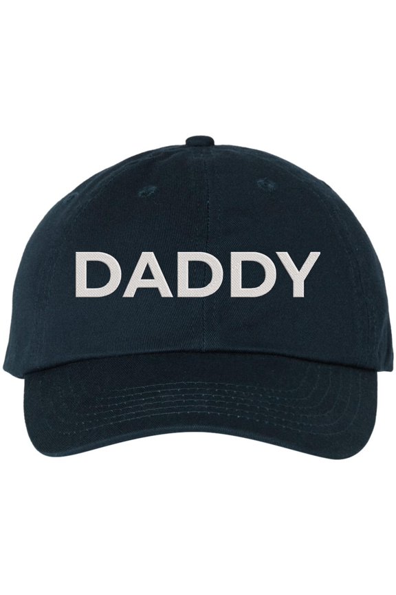 Daddy Embroidered Dad Hat | 100% Cotton Adjustable Baseball Cap | Casual Father's Day Hat for Dad (NavyBlue)