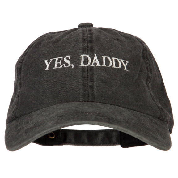 Daddy Embroidered Unstructured Dyed Cotton Cap - Black OSFM