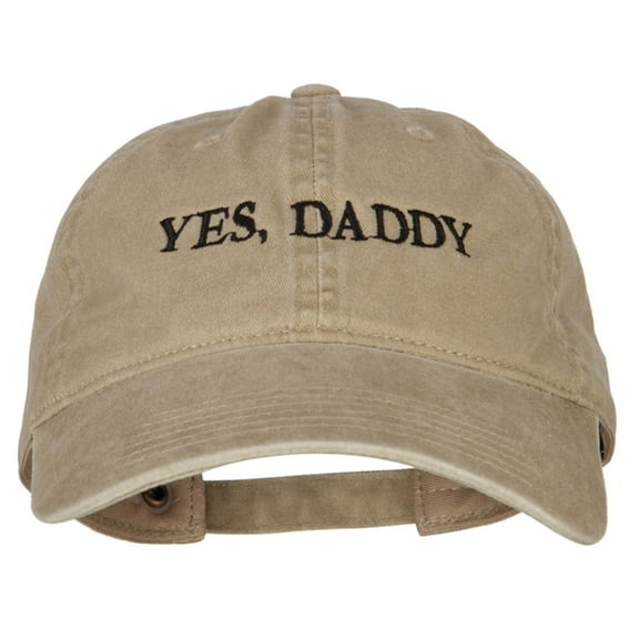 Daddy Embroidered Unstructured Dyed Cotton Cap - Khaki OSFM