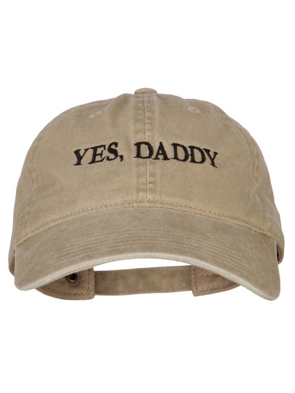 Daddy Embroidered Unstructured Dyed Cotton Cap - Khaki OSFM