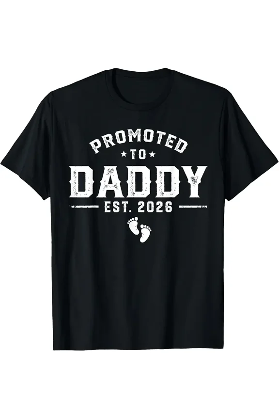 Daddy Est 2026 Daddy To Be New Dad 2026 Baby Reveal Gift Unisex T-Shirt, up to Size 5XL