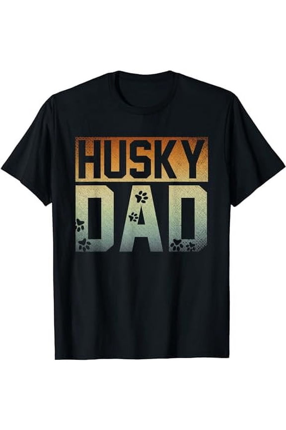 Daddy Fathers Day Pet Husky Dad Dog Lover Siberian Husky T-Shirt