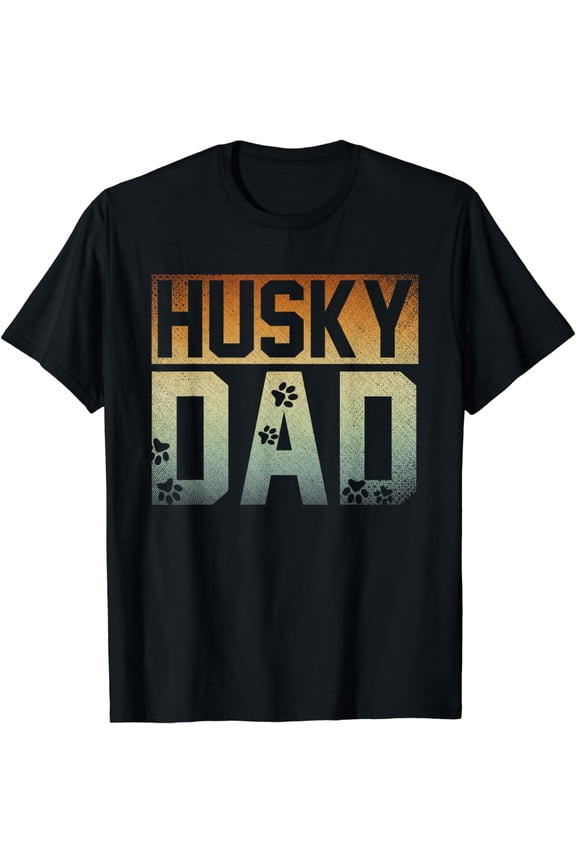 Daddy Fathers Day Pet Husky Dad Dog Lover Siberian Husky T-Shirt