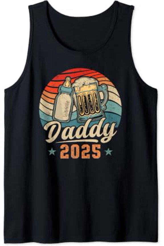 Daddy First Time Father New Dad Baby Announcement Tank Top Size S-3XL