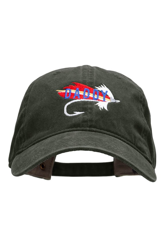 Daddy Fishing Tackle Embroidered Washed Cotton Cap - Black OSFM