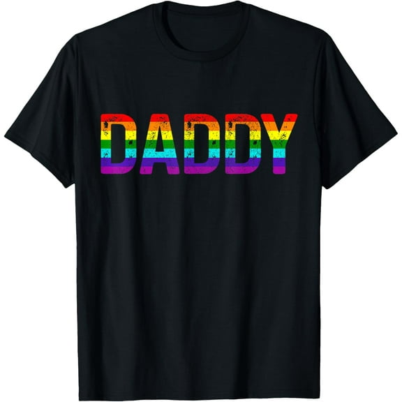 Daddy Gay Pride Month LGBTQ Father's Day Rainbow Flag Queer T-Shirt Shirts