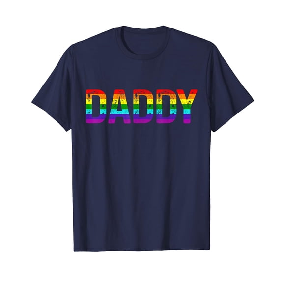Daddy Gay Pride Month LGBTQ Fathers Day Rainbow Flag Queer T-Shirt Gift Dad Daddy Rainbow Papa