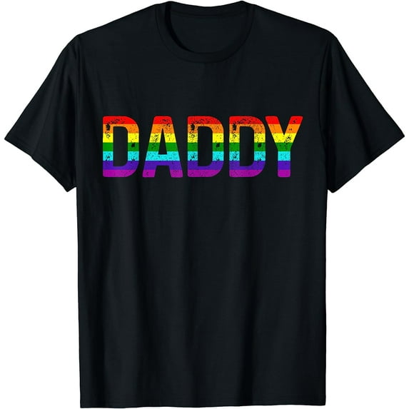 Daddy Gay Pride Month LGBTQ Fathers Day Rainbow Flag Queer T-Shirt