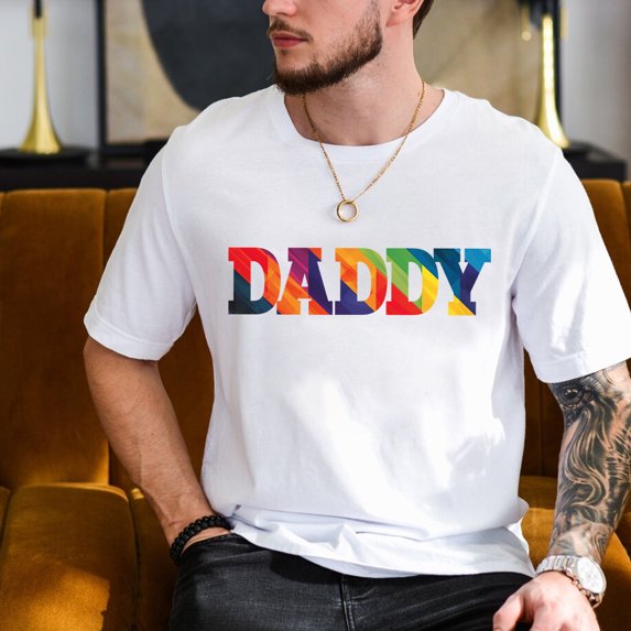 Daddy Gay Pride Month LGBTQ Fathers Day Rainbow Shirt ID-0520-J2VT