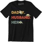 Daddy Husband Hero Sayings Super Hero protector Heart Love Gifts For Dad Shirt