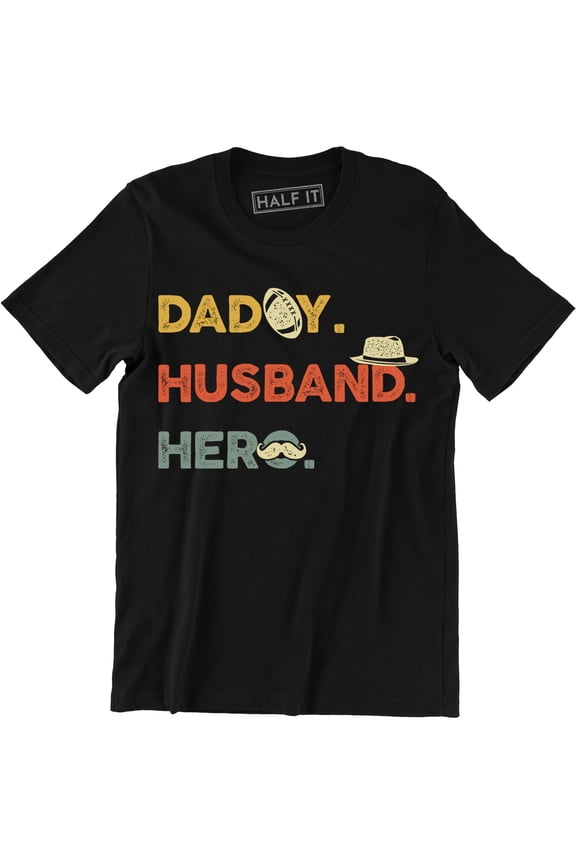 Daddy Husband Hero Sayings Super Hero protector Heart Love Gifts For Dad Shirt
