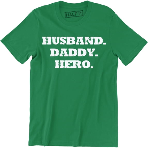Daddy Husband Hero Sayings Super Hero protector Heart Love Gifts for Dad T-Shirt