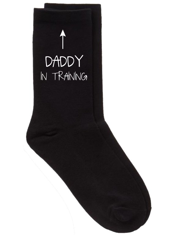 Daddy In Training Black Calf Socks Fathers Day Dad Husband Boyfriend Uncle New Baby Present