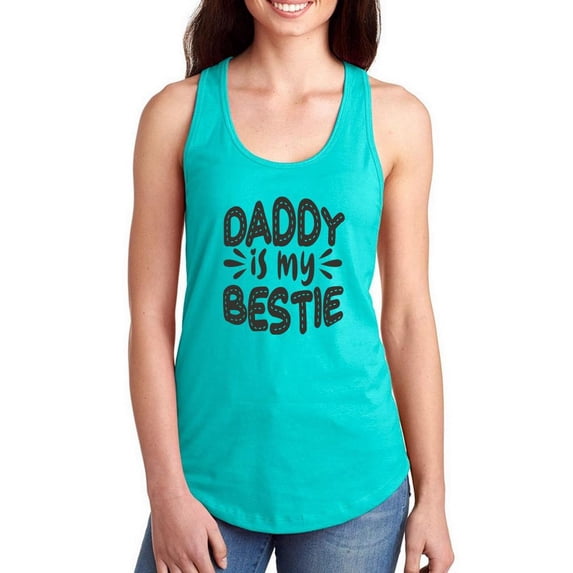 Daddy Is My Bestie Stitch Art Racerback Tank Women - Women Racer Back, Medium