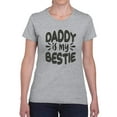 thumbnail image 1 of Daddy Is My Bestie Stitch Art Shaped T-Shirt Women -Image by Shutterstock, Female Medium, 1 of 4