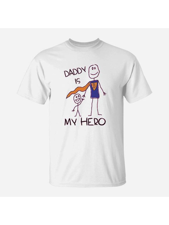 Daddy Is My Hero Drawing Super Dad TShirt