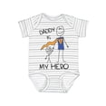 thumbnail image 1 of Daddy Is My Hero Fathers Day Baby Boy Girl Outfit New Dad Gifts I Love Papa Infant Bodysuit 12M (6-12M) Gray Stripes, 1 of 5