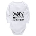 thumbnail image 1 of Daddy Is My Superhero Rompers for Boys Long Sleeve Baby Boy Home from Hospital Outfit White Boy Rompers 12-18 Months, 1 of 2