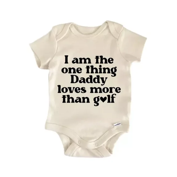 Daddy Loves More Than Golf Baby Boy Girl Clothes Bodysuit Cute Newborn Cute Baby Onesie, BABY BODYSUIT LAT 4424