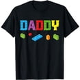 thumbnail image 1 of Daddy Master Builder Building Bricks Blocks Family Set Mens T-Shirt, 1 of 5