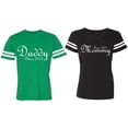 thumbnail image 1 of Daddy Mommy Since 2017 Matching Couple Cotton Jerseys (Men Green / Women Black) (Men M / Women XXL), 1 of 3