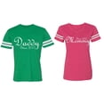 thumbnail image 1 of Daddy Mommy Since 2017 Matching Couple Cotton Jerseys (Men Green / Women Pink) (Men XL / Women XL), 1 of 3