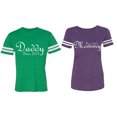 thumbnail image 1 of Daddy Mommy Since 2017 Matching Couple Cotton Jerseys (Men Green / Women Purple) (Men XXL / Women XL), 1 of 3