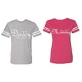 thumbnail image 1 of Daddy Mommy Since 2017 Matching Couple Cotton Jerseys (Men Heather / Women Pink) (Men S / Women XL), 1 of 3